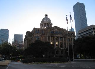 Downtown Houston: Photo of Old Civil Courthouse with office tower in the background